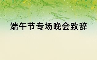 端午節專場晚會致辭