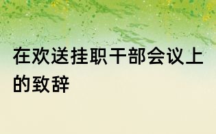 在歡送掛職干部會議上的致辭