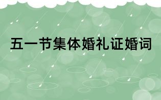 五一節集體婚禮證婚詞