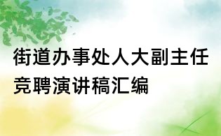 街道辦事處人大副主任競聘演講稿匯編