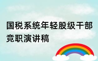 國稅系統年輕股級干部競職演講稿