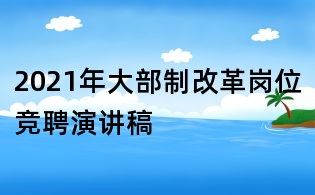 2021年大部制改革崗位競(jìng)聘演講稿
