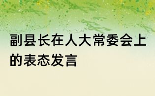 副縣長在人大常委會上的表態發言