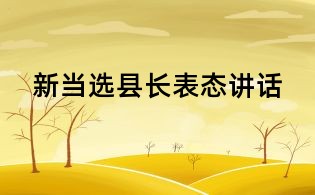 新當(dāng)選縣長表態(tài)講話