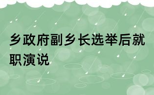 鄉政府副鄉長選舉后就職演說