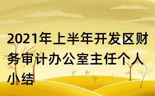 2021年上半年開發(fā)區(qū)財務(wù)審計辦公室主任個人小結(jié)