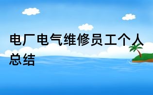 電廠電氣維修員工個人總結(jié)