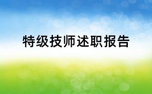 特級技師述職報告