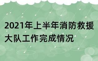 2021年上半年消防救援大隊工作完成情況