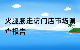 火腿腸走訪門店市場調(diào)查報(bào)告