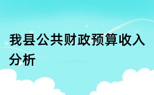 我縣公共財政預算收入分析