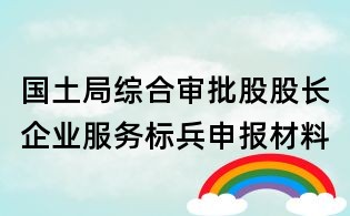 國(guó)土局綜合審批股股長(zhǎng)企業(yè)服務(wù)標(biāo)兵申報(bào)材料