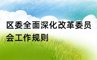 區(qū)委全面深化改革委員會工作規(guī)則