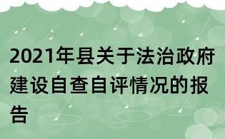 2021年縣關于法治政府建設自查自評情況的報告