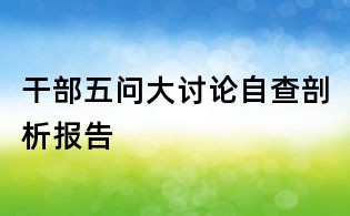 干部五問大討論自查剖析報告