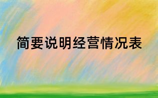 簡要說明經(jīng)營情況表