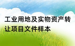 工業用地及實物資產轉讓項目文件樣本