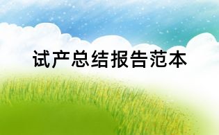 試產總結報告范本