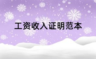工資收入證明范本