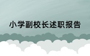 小學(xué)副校長述職報告