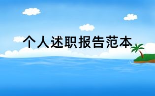 個人述職報告范本