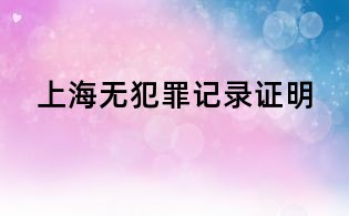 上海無犯罪記錄證明