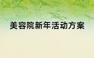 美容院新年活動(dòng)方案