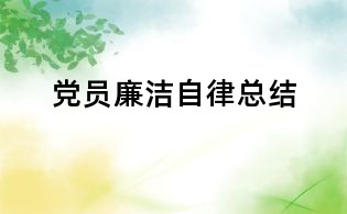 黨員廉潔自律總結