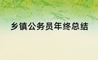 鄉鎮公務員年終總結