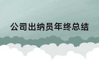 公司出納員年終總結