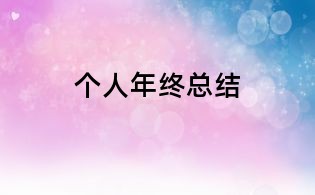 個人年終總結