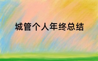 城管個(gè)人年終總結(jié)