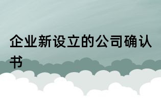 企業新設立的公司確認書