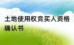 土地使用權競買人資格確認書