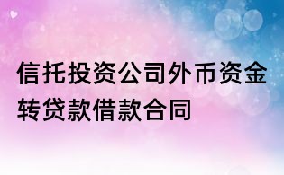 信托投資公司外幣資金轉貸款借款合同