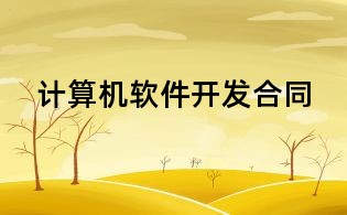 計(jì)算機(jī)軟件開(kāi)發(fā)合同