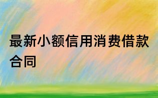 最新小額信用消費(fèi)借款合同