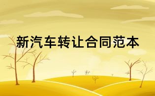 新汽車轉(zhuǎn)讓合同范本