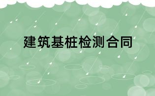 建筑基樁檢測合同