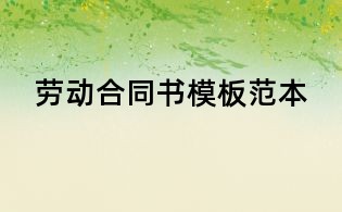 勞動(dòng)合同書(shū)模板范本