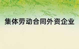 集體勞動合同外資企業