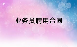 業(yè)務(wù)員聘用合同