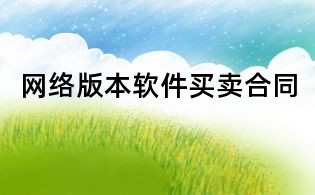 網(wǎng)絡(luò)版本軟件買賣合同