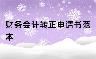 財務(wù)會計轉(zhuǎn)正申請書范本