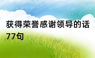 獲得榮譽感謝領導的話77句
