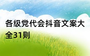 各級黨代會抖音文案大全31則