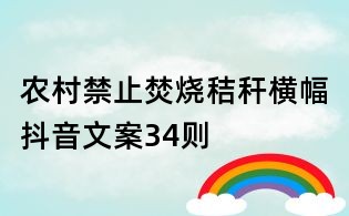 農村禁止焚燒秸稈橫幅抖音文案34則