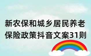 新農(nóng)保和城鄉(xiāng)居民養(yǎng)老保險(xiǎn)政策抖音文案31則