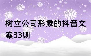 樹立公司形象的抖音文案33則