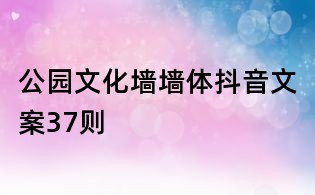 公園文化墻墻體抖音文案37則